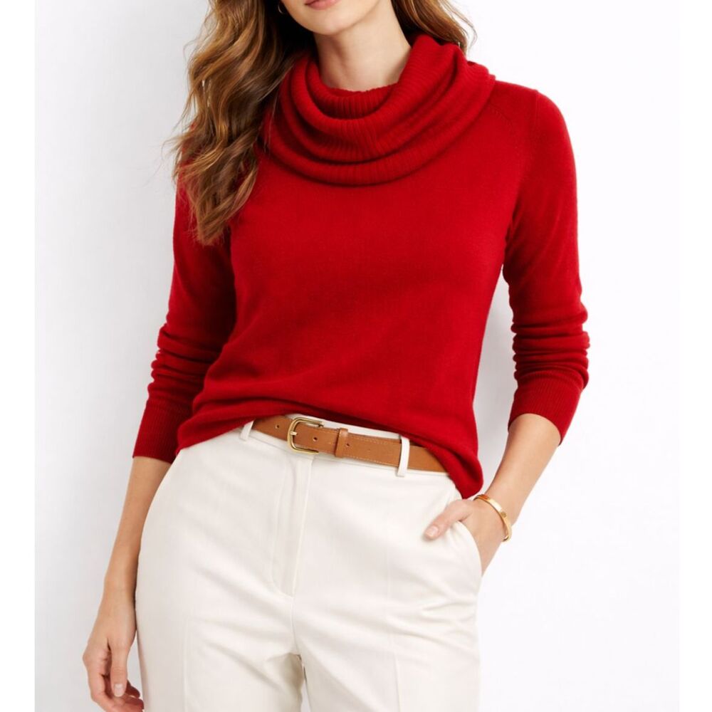 Vintage Jacques de Loux Chili Red 100% Cashmere Sweater M Poetcore Quiet Luxury